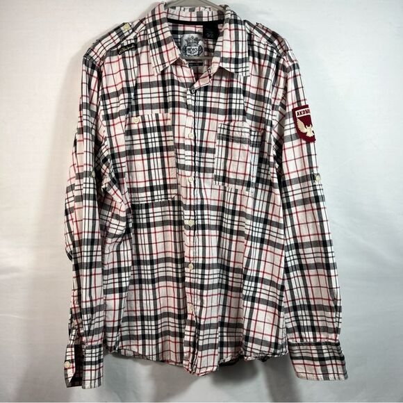 Men's Akdmks Plaid Button-Up Long Sleeve Shirt 0630 - Picture 1 of 14